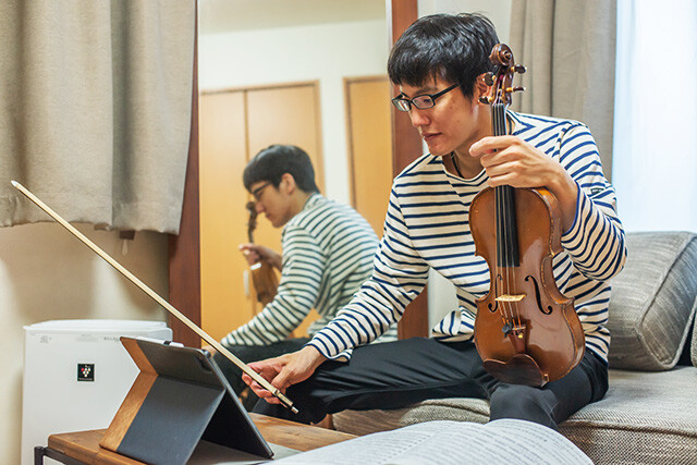豊島区・北区からアクセス良好の音楽教室 なないろバイオリン教室のレッスン(オンライン)風景